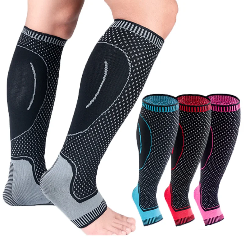 Спортивная Накладка для защиты голени, вязаная, удлиненная, дышащая, компрессионная, защита для ног, для баскетбола, футбола, альпинизма