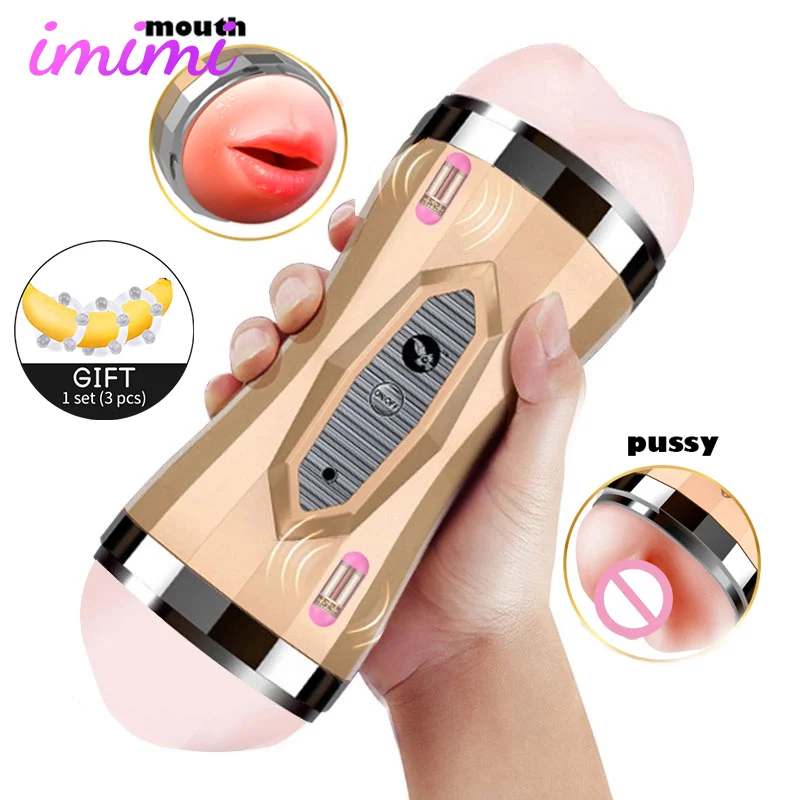Male Masturbator Vibrator Real Vagina for Men Prostate Massager Vocalize Deep Throat Pussy Mouth Double Sex Toys Adults | Красота и