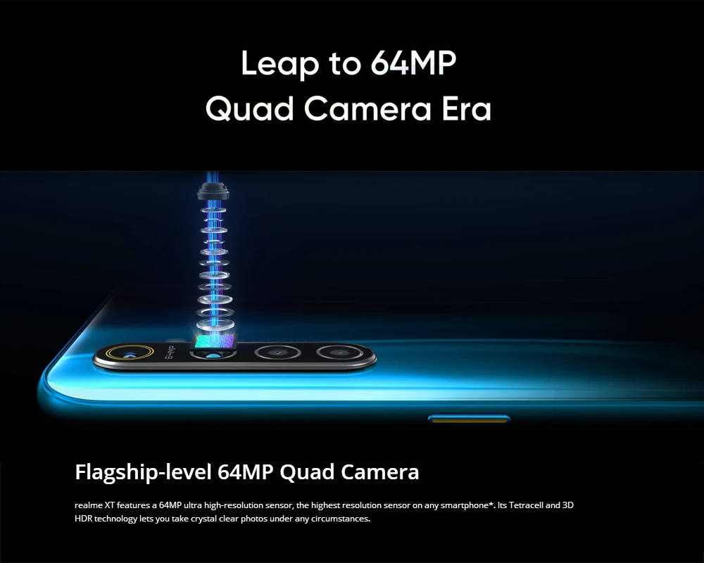 Realme xt глобальная Версия Мобильный телефон 6,4 ''полный экран Snapdragon 712 AIE 64MP камера NFC OPPO сотовый телефон VOOC