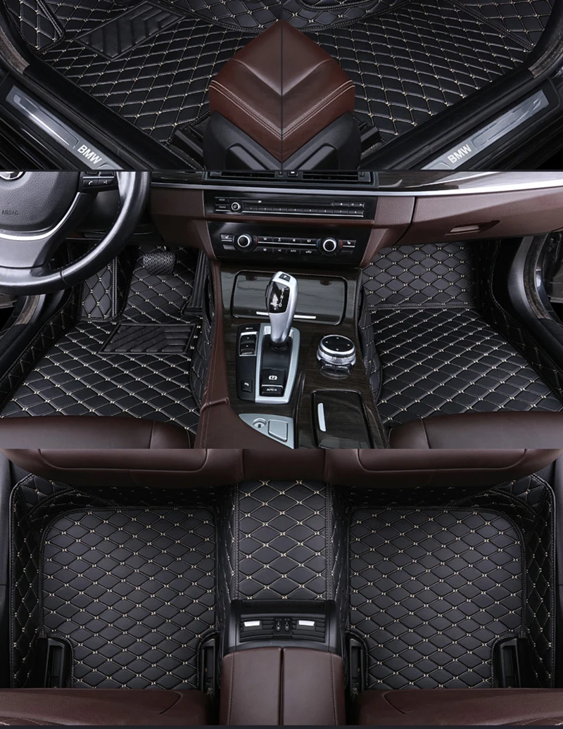 Top Quality! Faux Leather Full Surround Custom Floor Mats BMW