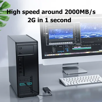 

HDD Case with USB Cable Pouch New USB 3.2 Type-C Mobile SSD Case 20Gbps M.2 NVMe M Key B M Key Enclosure Box