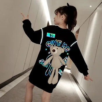 

Dress for Teens Girls Casual Noctilucous Dress Girl Autumn Spring Kids Letter Dresses for Girls 5 7 9 11 13 Light Dress Costumes