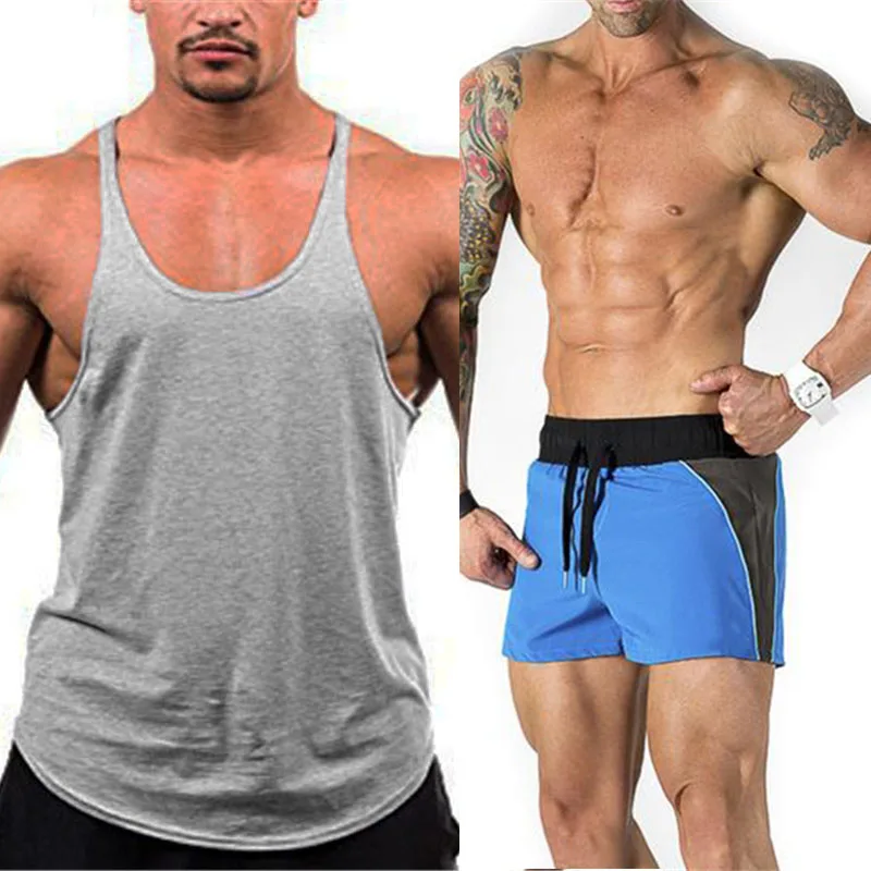 

Workout Gym Tank Top Mens Fitness Training Running Vests Clothing Bodybuilding Muscle Sleeveless Singlets Fashion Man Undershirt