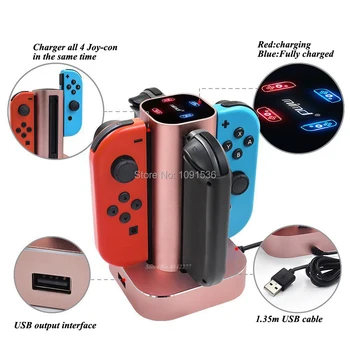

Newest Nintend Switch Dock Accessories Metal Charger Charging Dock Station Nintendoswitch For Nintendo Switch 4 Joycon Game