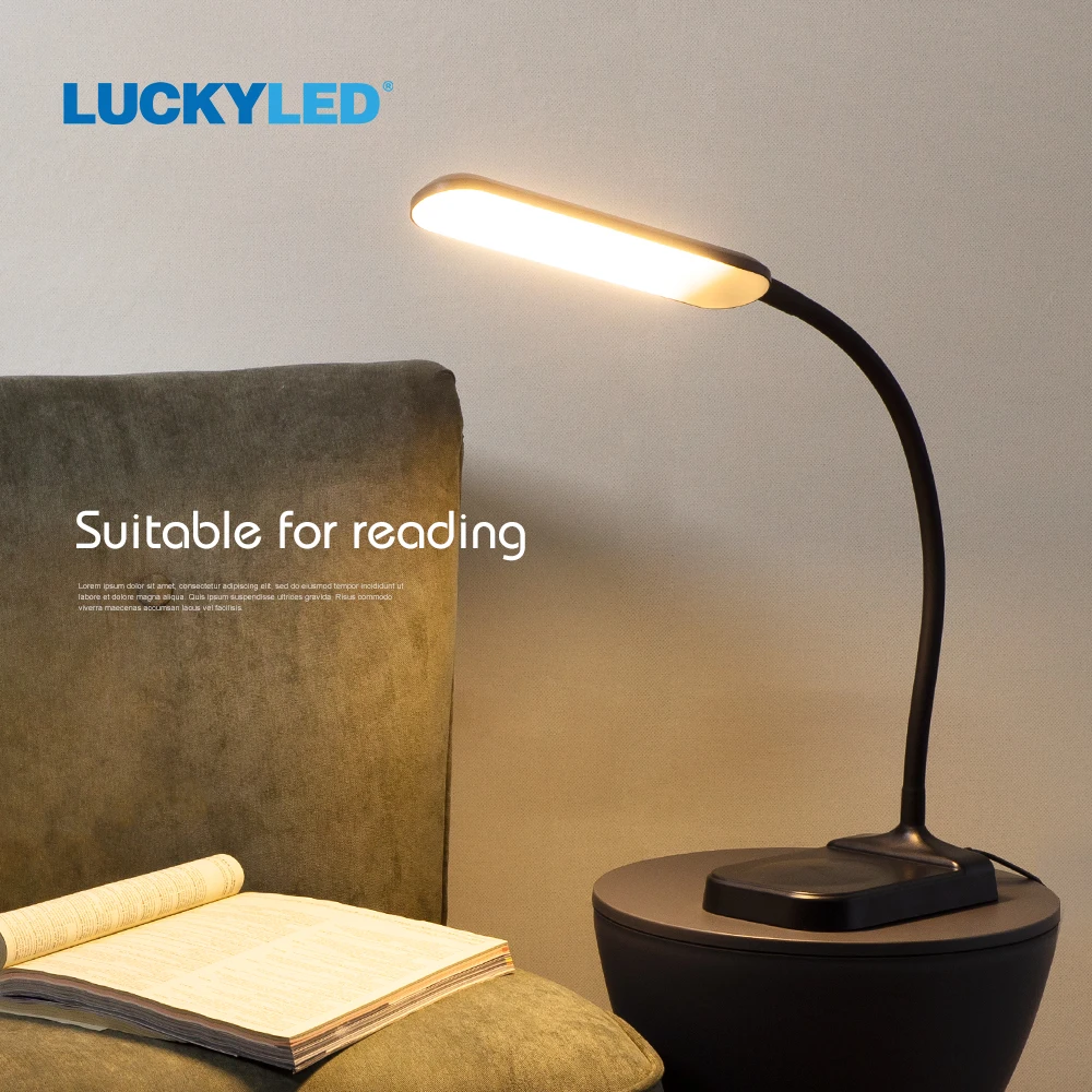 LUCKYLED Led Desk Lamp AC85-265V 10W Dimmable Eye Protection Touch Table Light For Study Reading Bedroom  Bedside Led Lighting