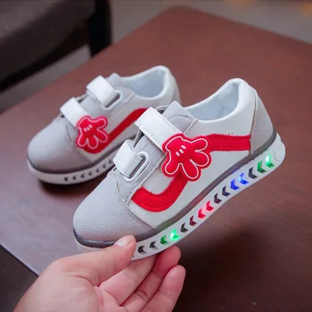 

Children Little Girls Boys Shoes Toddler Infant Kids Shoes Letter Crystal Led Light Luminous Running Sport Shoes Sneakers 1-6Yrs