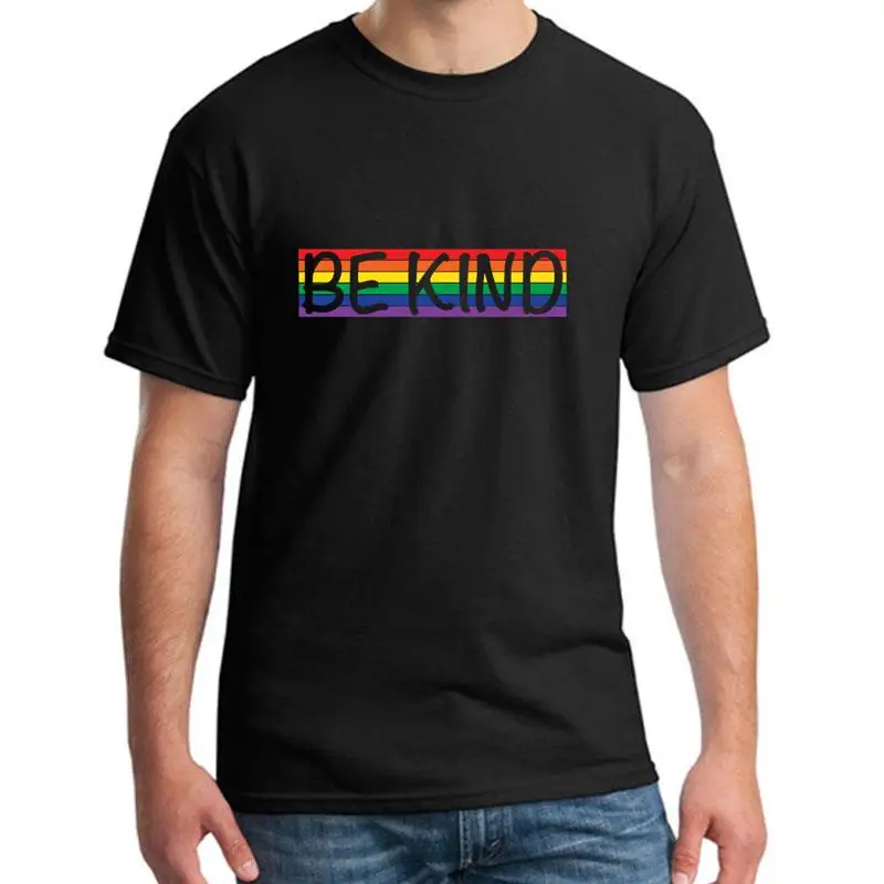 

Print Be Kind Lgbt Gay Rainbow Flag tee shirt plus sizes s-13xl cotton funny shirt Hipster mens tshirts