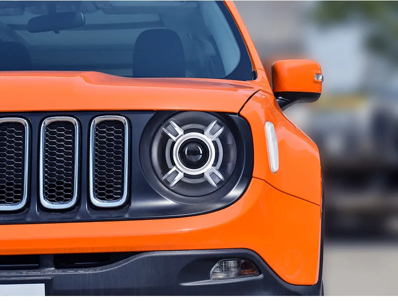 Автомобильный Стильный чехол на голову для Jeep Renegade фары Renegade- светодиодный фонарь DRL Объектив Двойной Луч Биксенон HID