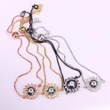 12 шт., модный браслет «Радуга» Шарм микро проложить CZ цирконий цветок оболочки слайдер звено цепи браслеты