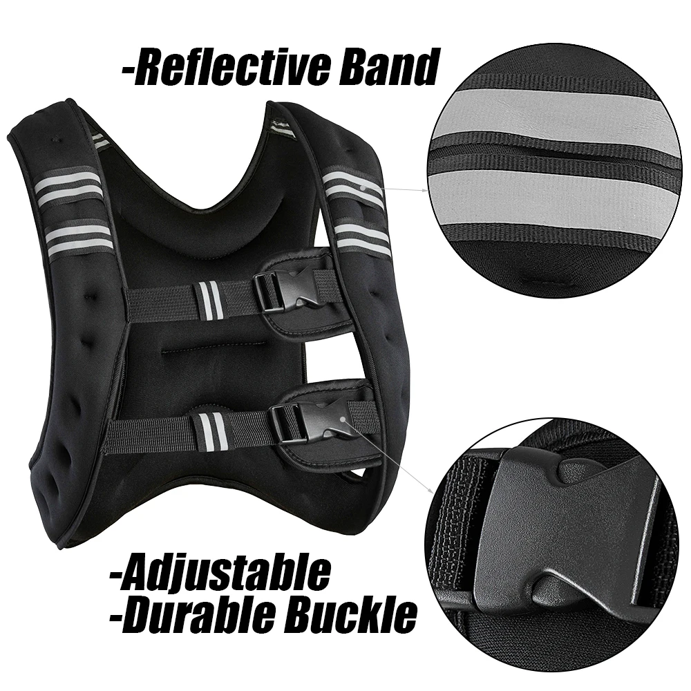 10kg Running Weight Jacket Adjustable Jacket Vest Outdoor Sport Boxing Training Fitness Equipment HWC