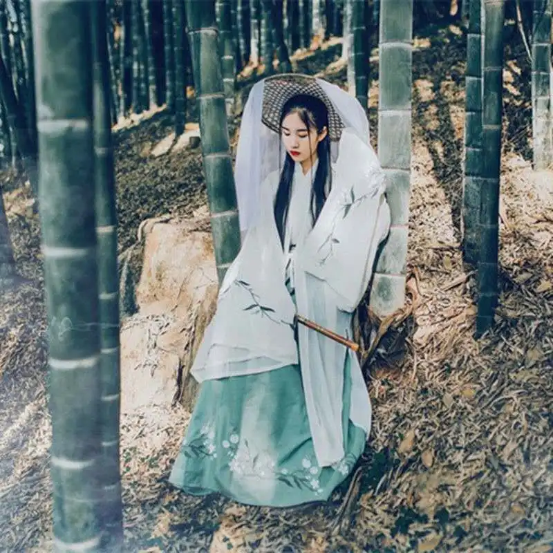 Hanfu Женский костюм династии Цин для китайского танца древнее традиционное