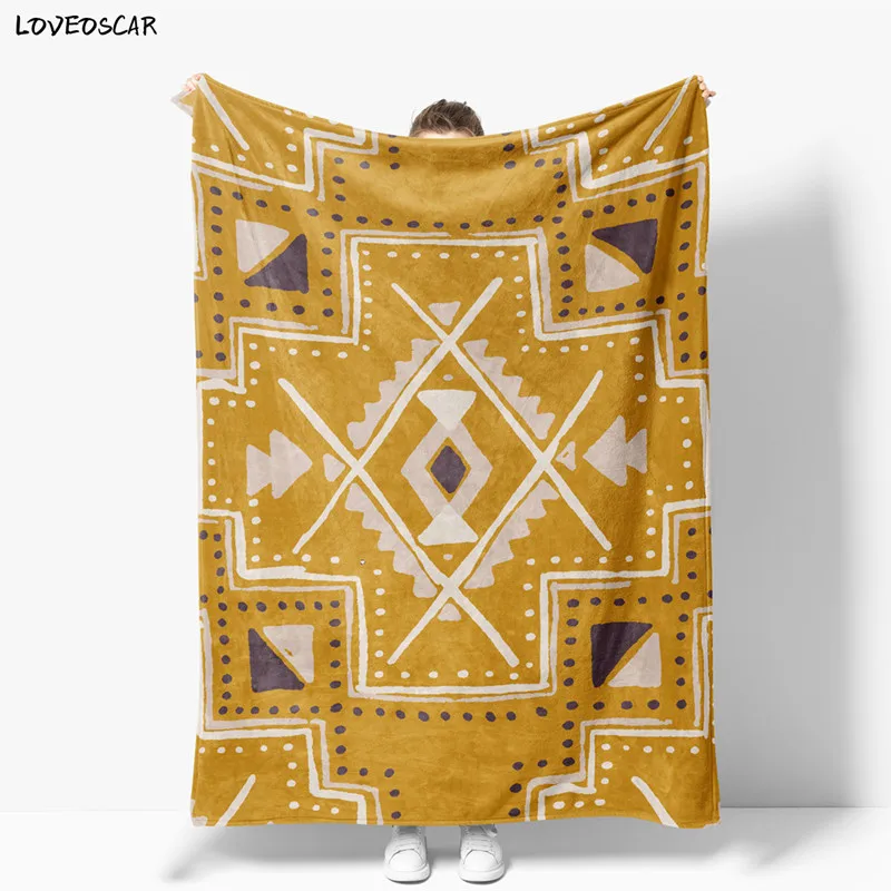 NewModernYellowBohoBigThrowBlanketBedCoverBedspreadSofaChair