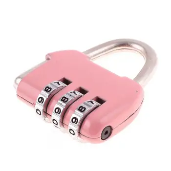 

New Luggage Box Resettable Combination Lock Padlock 3 Digit Number Pink