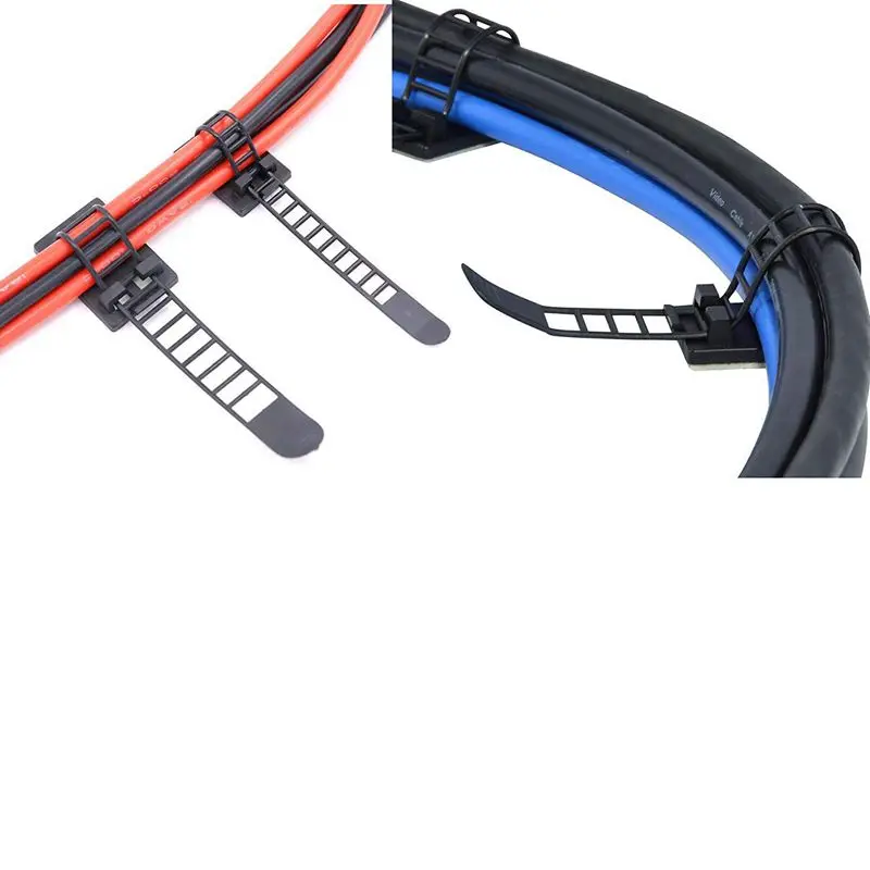 Adjustable Cable Holder Set Management, Cable Clips of Cable Fixing Wire Holder with Adhesive Secured Backing