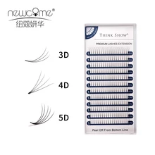 NEWCOME 12 Ряд/чехол 8-12 мм 3D 4D 5D объем 0,07 C индивидуальное наращивание ресниц 60 узлов наращивание ресниц шелковые Индивидуальные ресницы