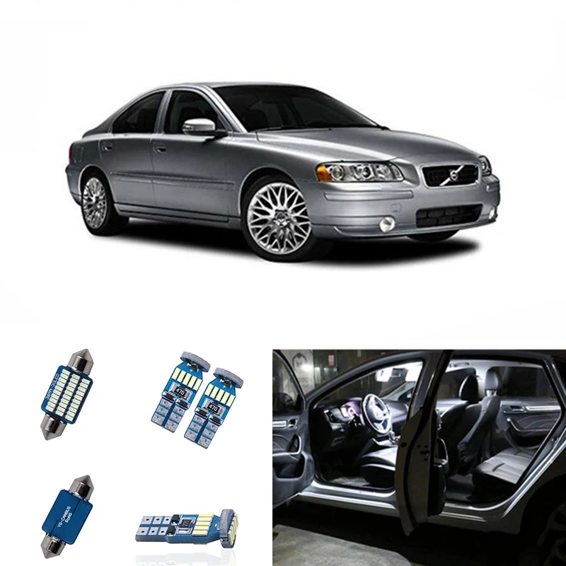 

19pcs no error canbus car led light bulbs interior light kit for 2000-2009 volvo s60 sedan map dome trunk license plate lights