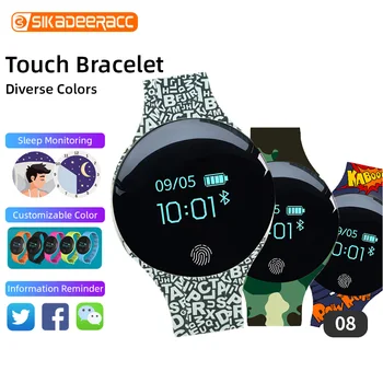 

Round Dial Smart Band Watch Bracelet Touch Screen Wristband Silicone IP65 Long Standby Health Children Sleep Monitor Alarm Clock