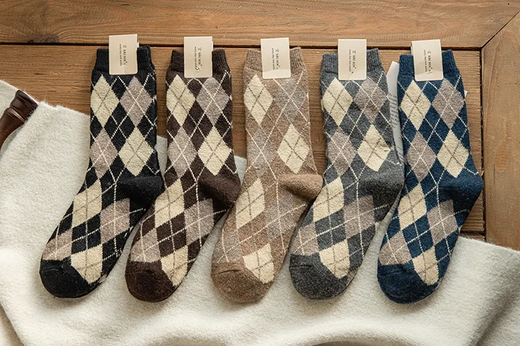 Diamond Wool Stockings Thickened Warm Socks Wholesale