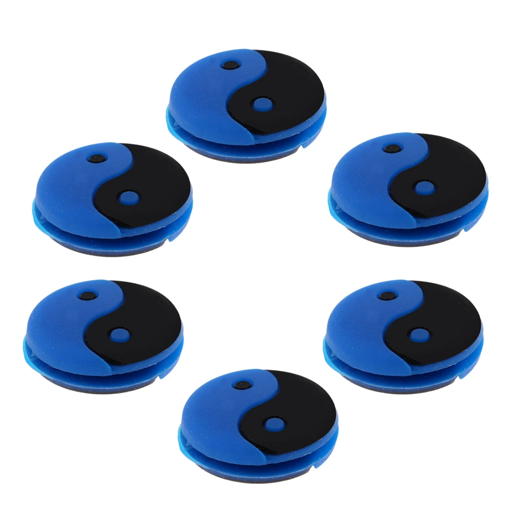 6 Pieces Yin And Yang Tennis Racquet Vibration Dampener Shock Absorber Gift