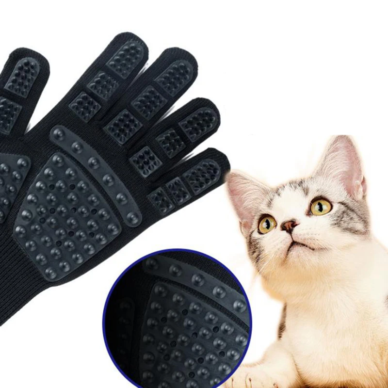Guante de aseo para mascotas, cepillo para eliminar el pelo de gatos, guantes para gatos, peine para perros, cepillo para masajes, cepillo para perros