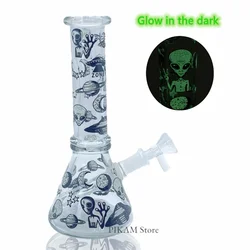 20cm luminoso estrangeiro narguilé vidro garrafa fulgor no escuro fumar tubo shisha acessórios vidro bong tubos vaso casa decoração presentes