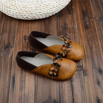 

Retro Flat Grandma Shoes Mori Girl Low Help Casual Single Shoes Oxford Soft Bottom Peas Shoes Literary Linen Japanese Women Shoe