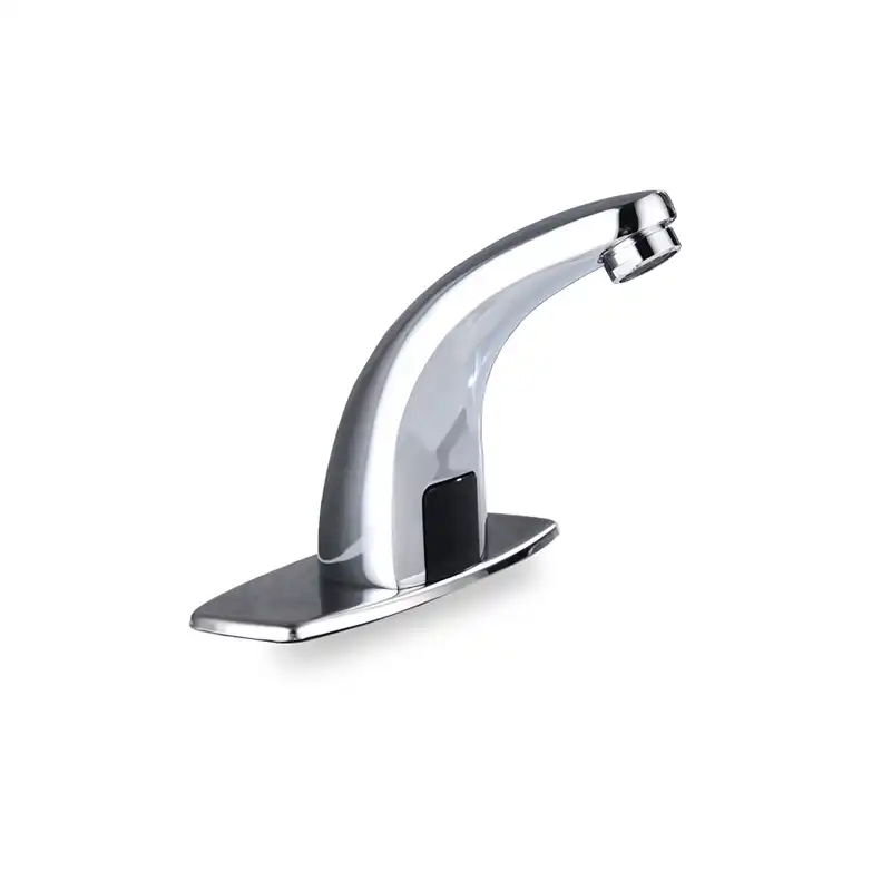 G1//2in Wall Stainless Steel Infrared Induction Sensor Water Faucet Hot and Cold Basin Water Tap for Home Hotel Use Automatic Touchless Bathroom Sink Faucet