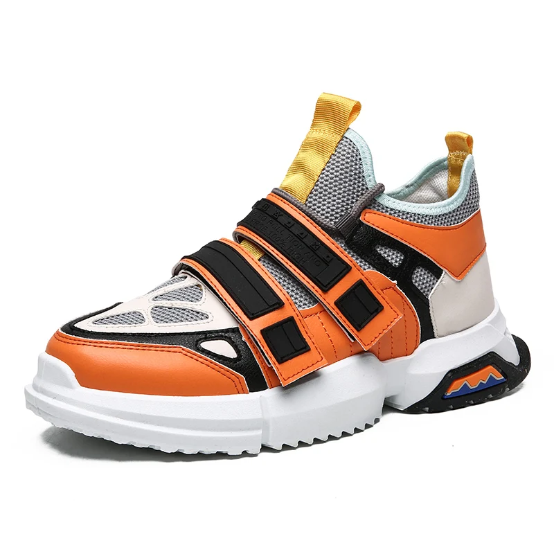 Модные Ретро кроссовки для папы; мужская повседневная обувь; мужские кроссовки для бега; уличная Нескользящая прогулочная обувь; Мужская обувь; zapatos hombre - Цвет: orange 511-48