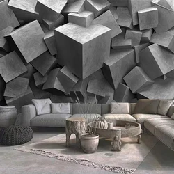 Custom Photo Wall Paper 3D Stereoscopic Abstract Space Cement Wall Painting Non-woven Embossed Mural Wallpaper For Living Room