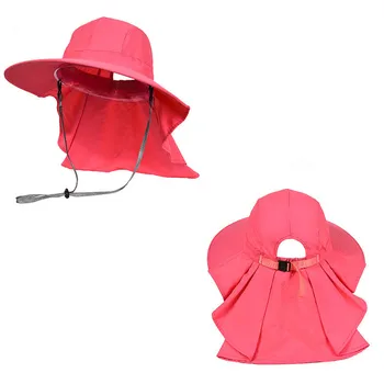 

2020 Ladies Summer Sunshield Fisherman Hat Female Waterproof Quick-drying Anti-UV Women Outdoor Cover Necklace Protection Hats