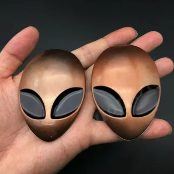 

2x 3D Big Metal Alienware Alien Head UFO Car Trunk Emblem Badge Decal Sticker