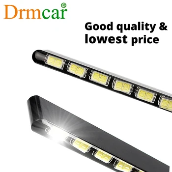 

2X Daytime Running Light Fog Light Car DRL 7030 Daylight Led Strip Day Light Aluminum Housing Car Styling Auto Headlight 12Leds