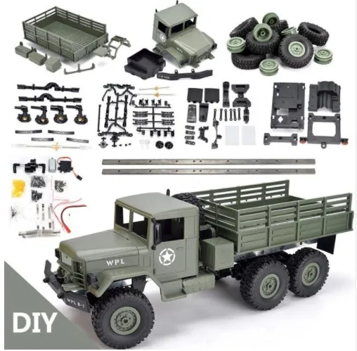 

WPL B16 B-16 6WD Off-Road RC Military Truck WPL Upgrade KIT DIY 1:16 RC Car Buggy RC WPL Monster Truck 6 Wheel Assemble Crawler