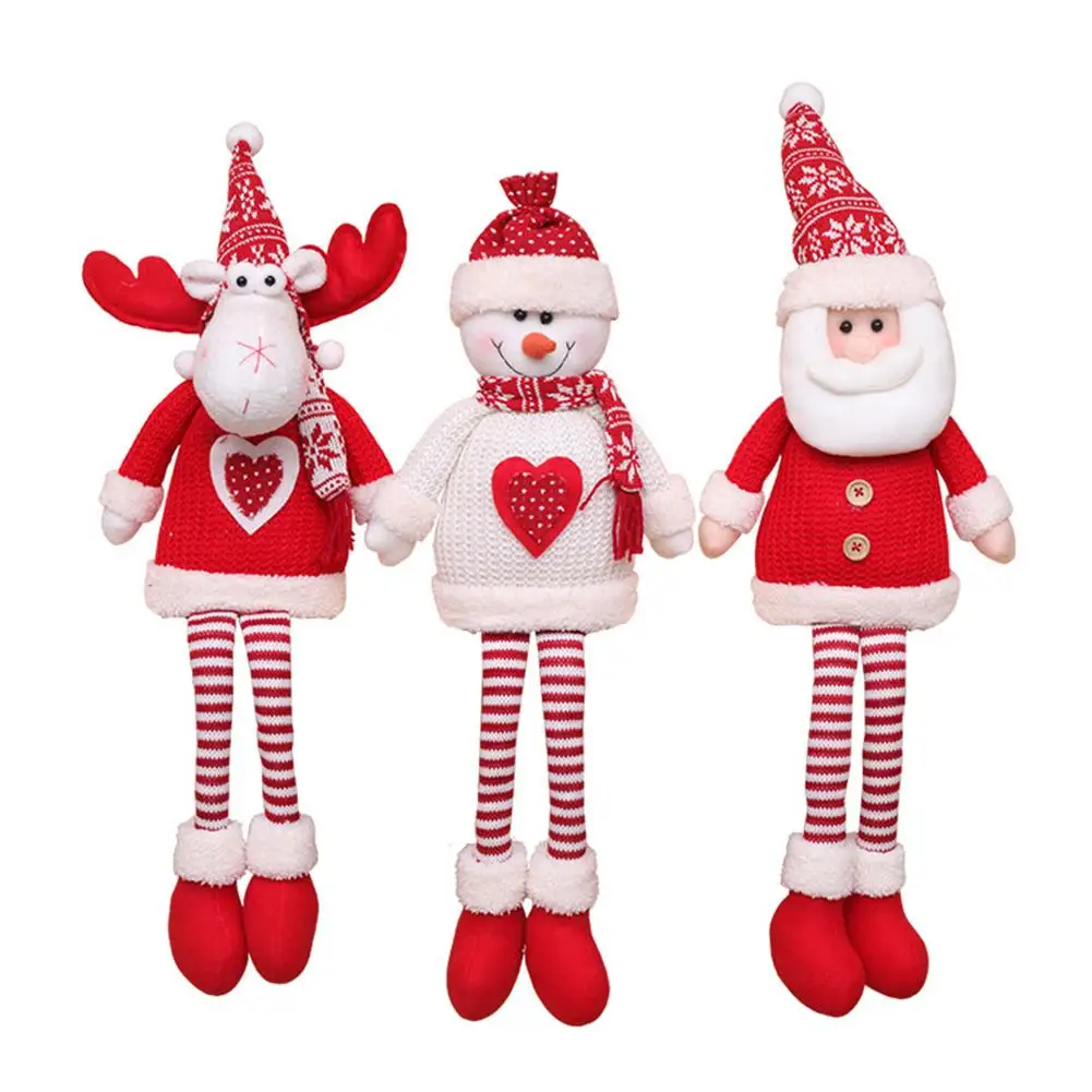 

Hot Christmas Dolls 2020 New Year Santa Claus Snowman Elk Cute Sitting Doll Xmas Tree Ornament Decorations for Home Kids Gift