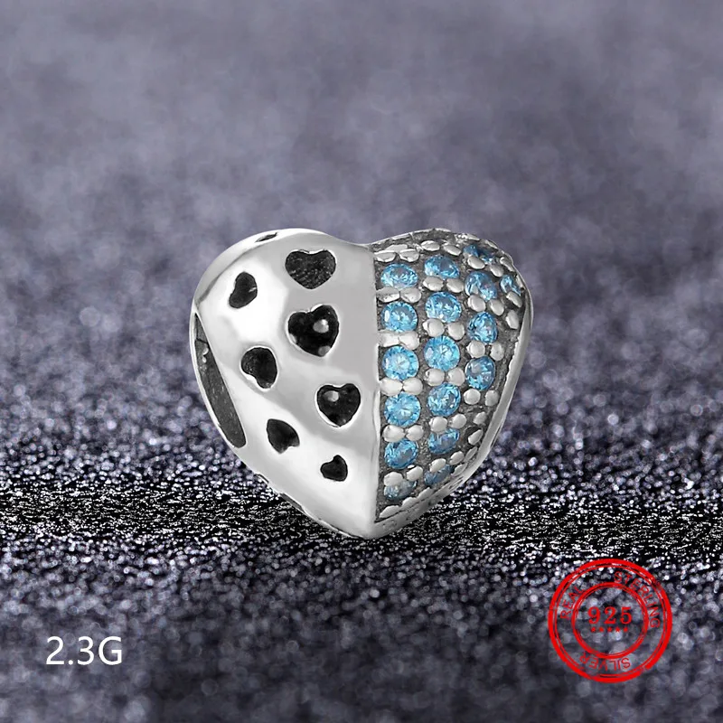 

100% 925 sterling silver heart-shaped animal beads suitable for Pandora bracelet charm DIY original silver jewelry accessories
