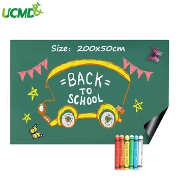 

200x50cm Wall Decoration Green Board Chalkboard Sticker Roll Hold Magnets School office Graffiti Writing Learning Message Board