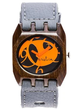 

Часы наручные Mistura Volkano Grey Pui Orange TP12017GYPUORWD стильные дизайнерские кожаный браслет серый цвет