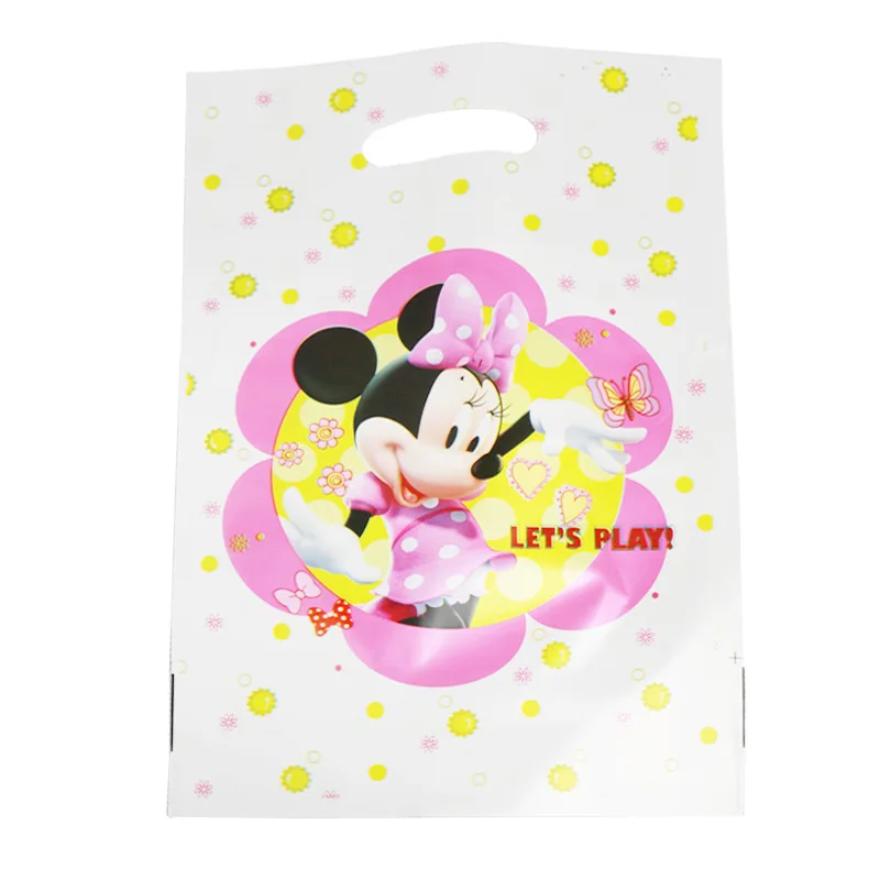 Minnie 10 шт./лот, вечерние подарочные сумки с изображением единорога из альпаки, вечерние пластиковые сумки для конфет, праздничные вечерние сумки для детей - Цвет: Minnie