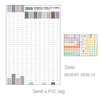 2020 Morandi / Yearly Calendar Year Planner Planner Daily Office Sticker Stationery Organiser With Wall Memo Dots Annual Schedule - Цвет: 2020 Morandi