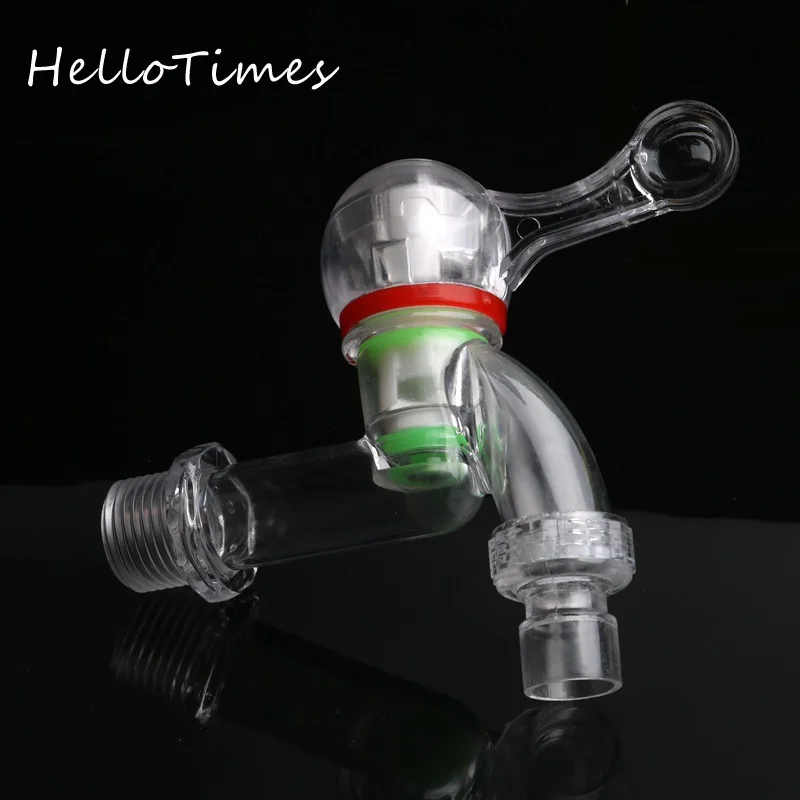 

1pc 1/2" 3/4" male thread Plastic transparent faucet PC water tap garden irrigation connector washing machine water valve