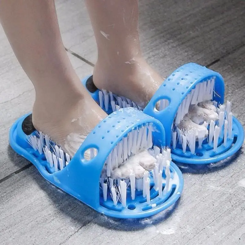 

Scrubber Bath Shoe with Brush Household Bathroom Plastic Remove Dead Skin Massage Slipper Foot Foot Cleaning Brush Slipper
