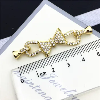 

DIY accessories 14K Gold Filling micro set key necklace bracelet chain buckle decorative clasp new wholesale