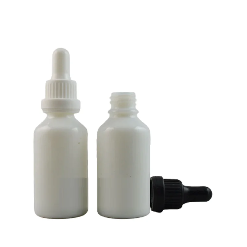 

20pcs Porcelain White Glass Bottle 5ml 10ml 20ml 30ml 50ml Cosmetic Packaging Container Empty Essential Oil Dropper Vials