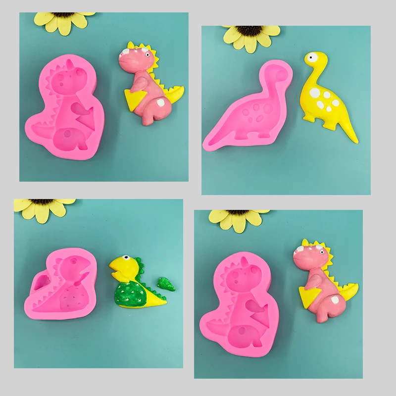 12 square dinosaur chocolate silicone molds DIY candy pudding dessert molds  cake decoration plugins kitchen baking utensils - AliExpress