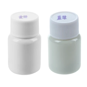 

2 Pcs 20G Glow in the Dark Acrylic Luminous Paint Bright Pigment Party Decoration Yellow with Green & Blue with Green