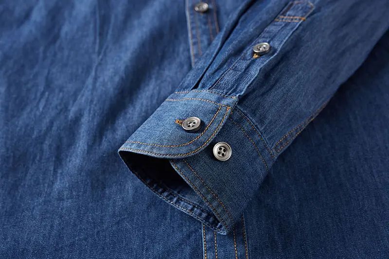 JEEP Spirit New Autumn Man Dress Denim Cotton Casual Shirts Solid Color Shirt Men Military Long-Sleeve High Quality Shirt