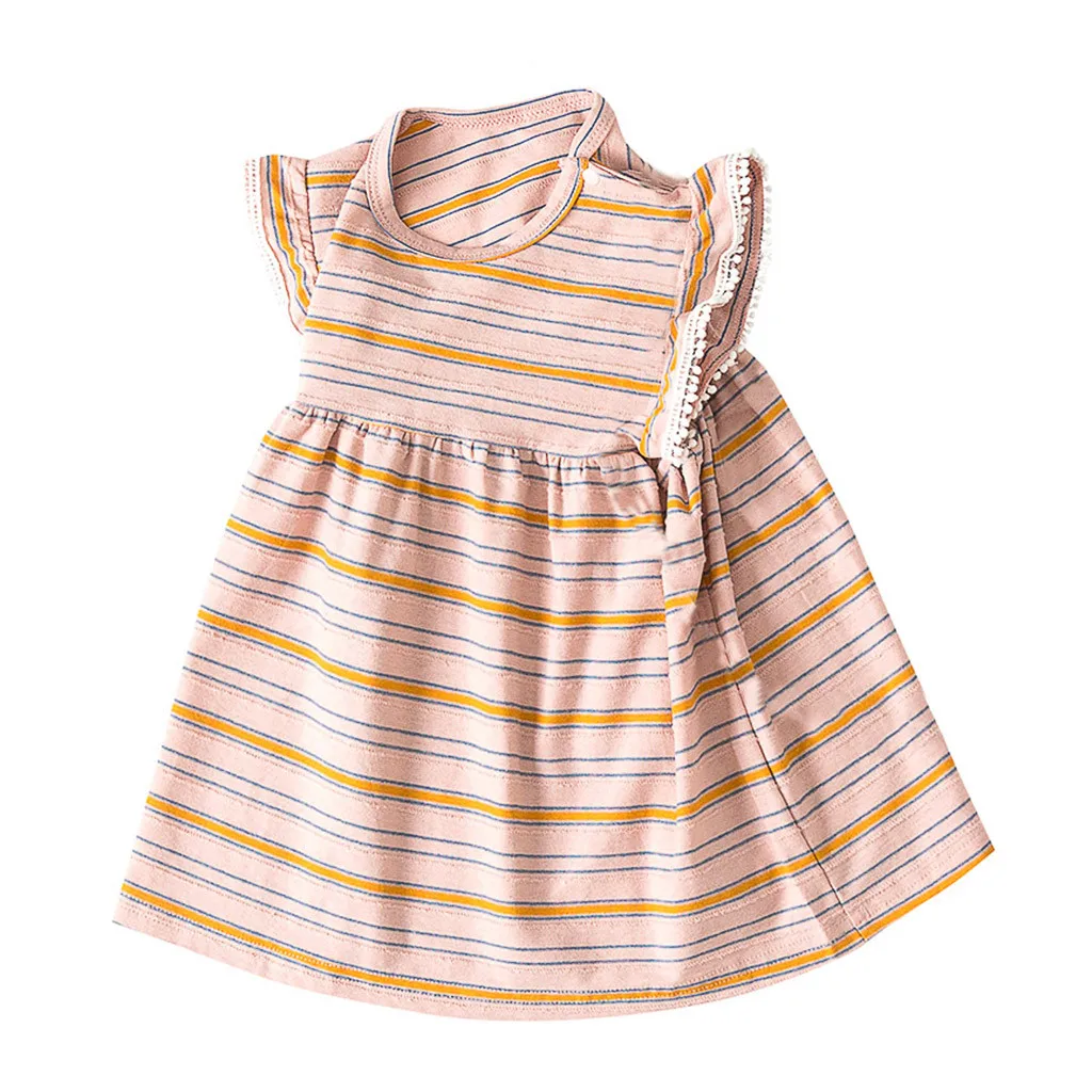 Baby Girls Dress kids Sleeveless Striped Country Dress Princess Dress Cute Kids Dresses For Girls Toddler Infant Dress