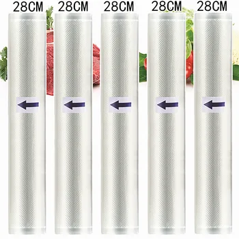 

5 Rolls/Lot Kitchen Food Vacuum Bag Storage Bags For Vacuum Sealer 28cm*500cm