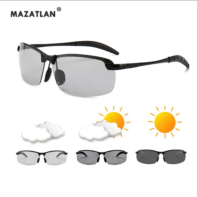 Фотохромные Мужские поляризационные солнцезащитные очки, уличные, для рыбалки, циклин, для вождения, меняющие цвет, высокое качество, спортивные очки, мужские, для ночного видения