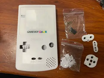 

White Full housing shell case replacement for Nintendo Gameboy Color GBC w/ rubber pad buttons
